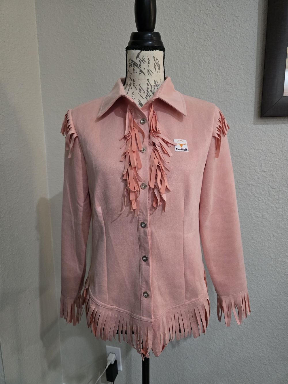 Pink Fringe Button-Up Shirt - Picture 3 of 8